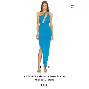 Michael Costello x REVOLVE Aphrodite Gown in Blue